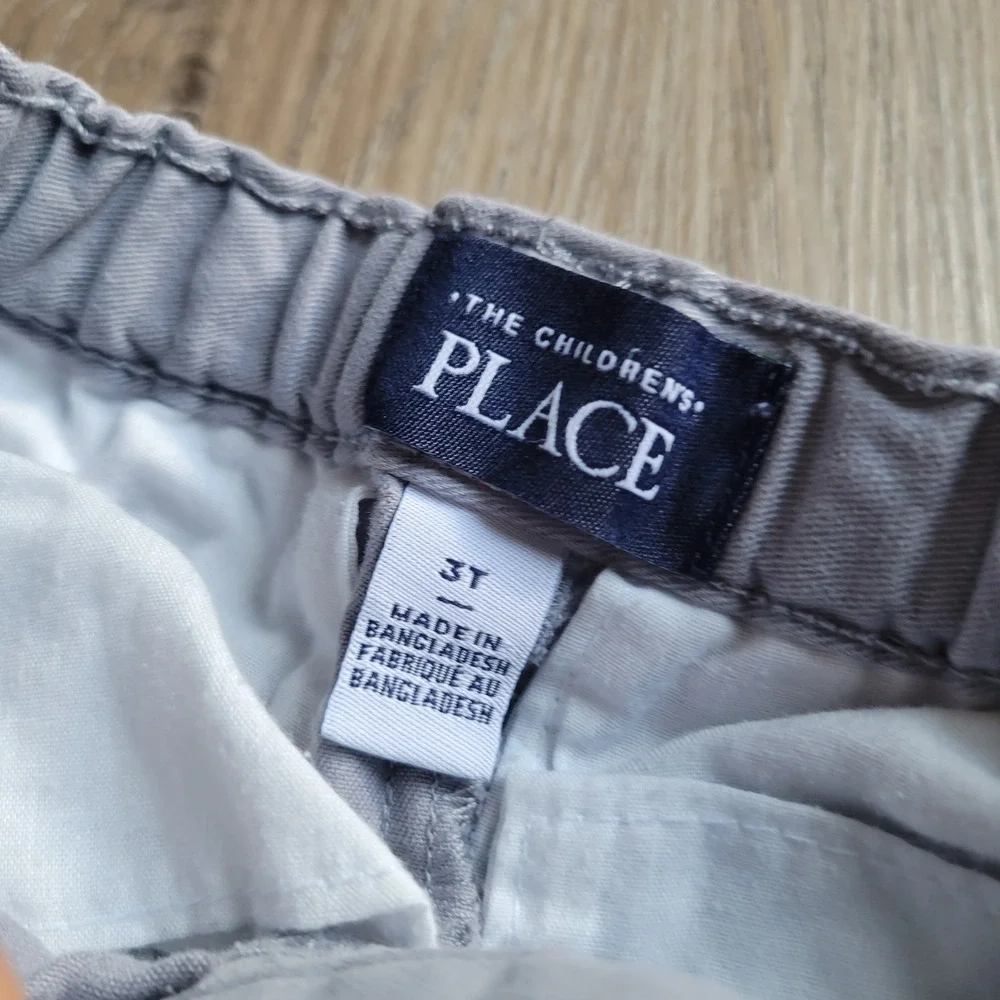 The Childrens Place Chino Pants Boys 3T Grey Straight Leg Cotton Casual Classic‎